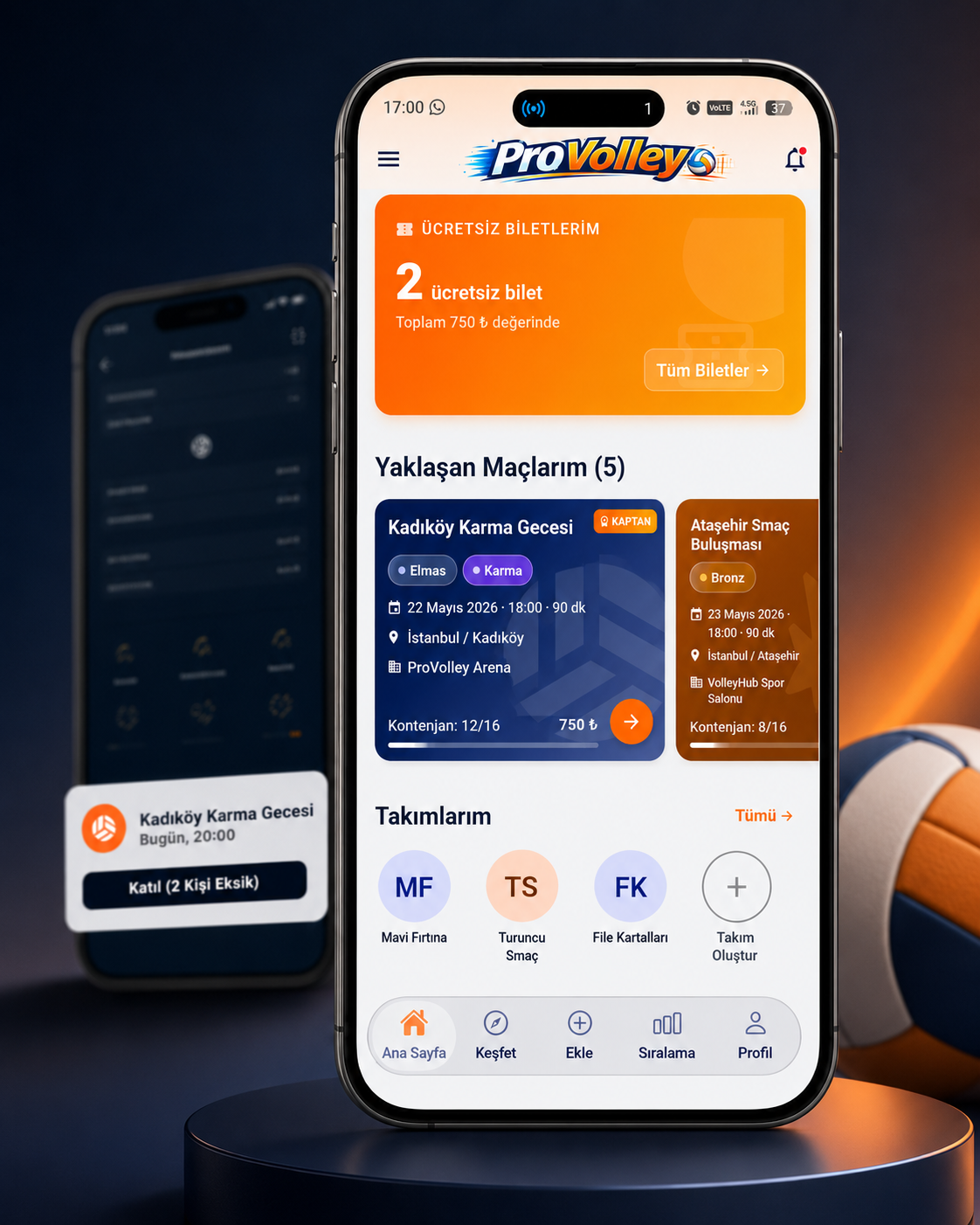 Pro Volley uygulama ekranı